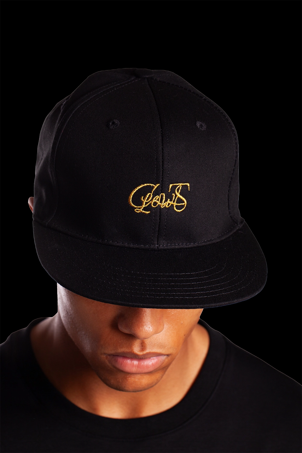 Black baseball cap embroidered with the worlds finest Piana Clerico 24-carat gold thread- made exclusively in Italy designed in Ireland